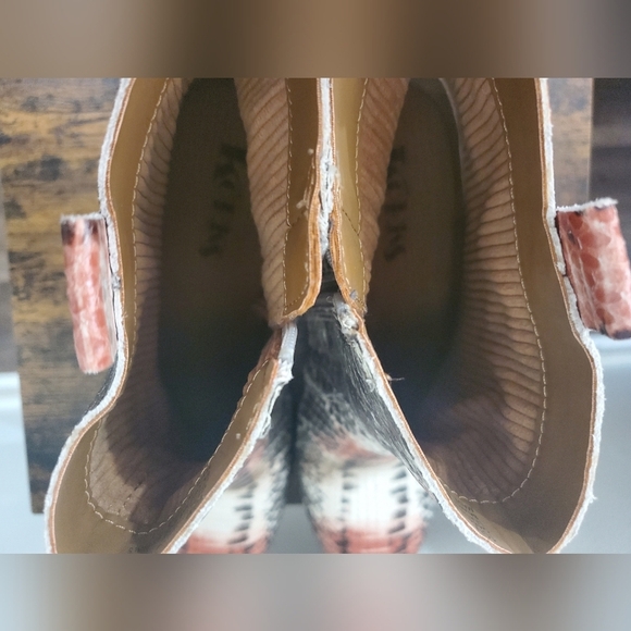 Anthropologie Kork-Ease Korks Leyland Leather Snake Skin Booties Size 10 - Picture 9 of 11